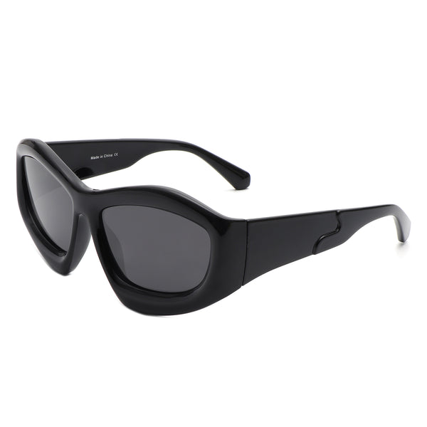 Bottega Veneta Bv1086s Wraparound Sunglasses in Black