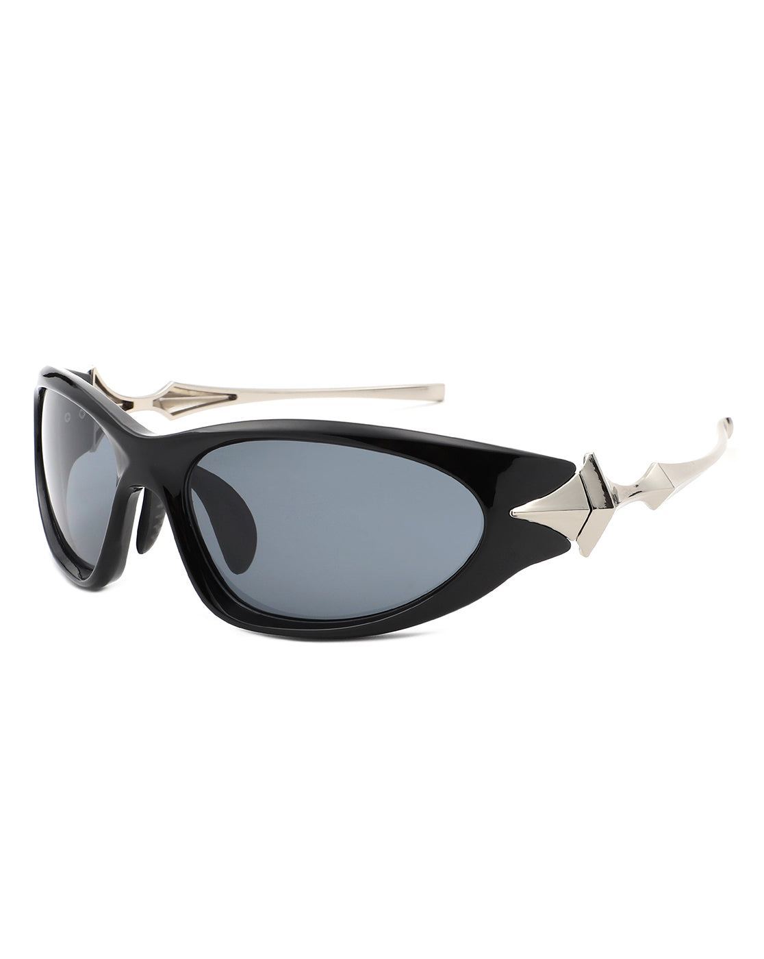 Creastein - Irregular Oval Sporty Wrap-Around Sunglasses