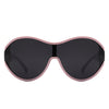 Gwyneth - Oversize Oval Retro Circle Fashion Curved Round Sunglasses