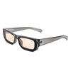 Alabaste - Rectangle Narrow Flat Top Fashion Tinted Slim Sunglasses