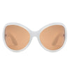 Quinlan - Women Oversize Round Wraparound Fashion Sunglasses