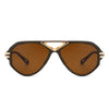 Unityth - Geometric Retro Round Vintage Fashion Aviator Sunglasses