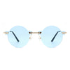Crescent - Circle Retro Round Rimless Fashion Tinted Vintage Sunglasses