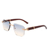 Kaelin - Rimless Square Tinted Retro Fashion Frameless Sunglasses