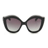 ANGOLA | S1092 - Women Oversized Round Cat Eye Fashion Sunglasses - Cramilo Eyewear - Stylish Trendy Affordable Sunglasses Clear Glasses Eye Wear Fashion