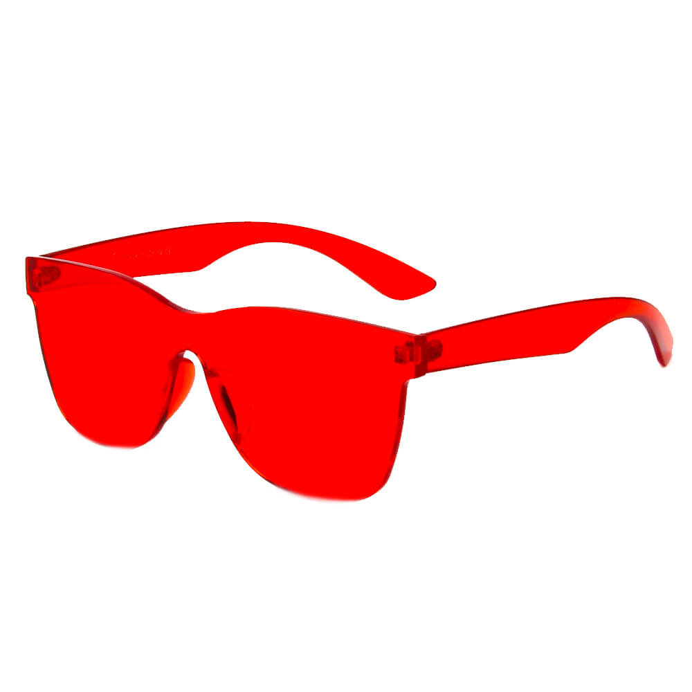 LEMOORE | S2057 - Retro Flat Lens Candy Color Square Rimless Tinted Colorful Lenses Sunglasses - Cramilo Eyewear - Stylish Trendy Affordable Sunglasses Clear Glasses Eye Wear Fashion