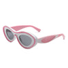Alba - Oval Retro Round Tinted Fashion Cat Eye Sunglasses
