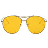 LOUDON | S2036 - Oversize Tinted Lens Round Aviator Sunglasses - Cramilo Eyewear - Stylish Trendy Affordable Sunglasses Clear Glasses Eye Wear Fashion