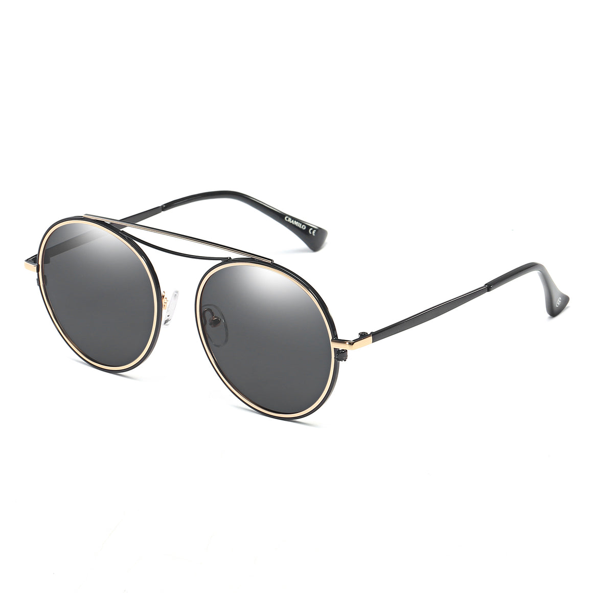 FAIRFAX | CA10 - Polarized Circle Round Brow-Bar Fashion Sunglasses - Cramilo Eyewear - Stylish Trendy Affordable Sunglasses Clear Glasses Eye Wear Fashion