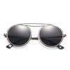 FAIRFAX | Polarized Circle Round Brow-Bar Fashion Sunglasses