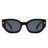 Dawnmist - Geometric Retro Round Irregular Narrow Cat Eye Sunglasses