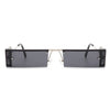 Loro - Rectangle Retro Narrow Slim Flat Top Tinted Sunglasses