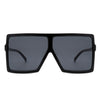 Zenithia - Square Oversize Women Flat Top Fashion Sunglasses