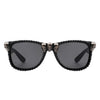 Myralis - Classic Horn Rim Rhinestone Gothic Skull Square Sunglasses