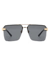 Blip - Retro Tinted Rimless Brow-Bar Fashion Square Sunglasses