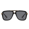 Faequeen - Retro Square Brow-Bar Vintage Aviator Fashion Sunglasses