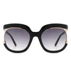 Emberlyn - Women Oversize Half Frame Irregular Design Fashion Round Sunglasses