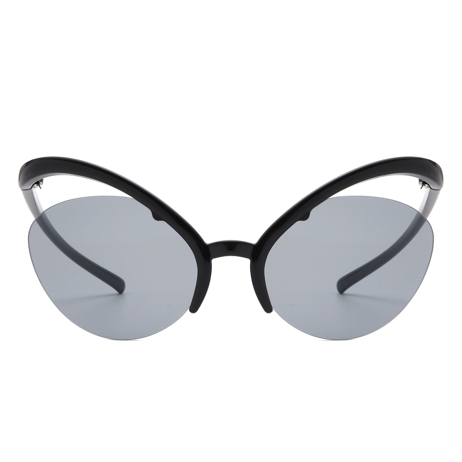 Astrein - Rimless Futuristic Oval Irregular Fashion Cat Eye Sunglasses
