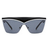 Lythia - Semi-Rimless Fashion Flat Top Sunglasses