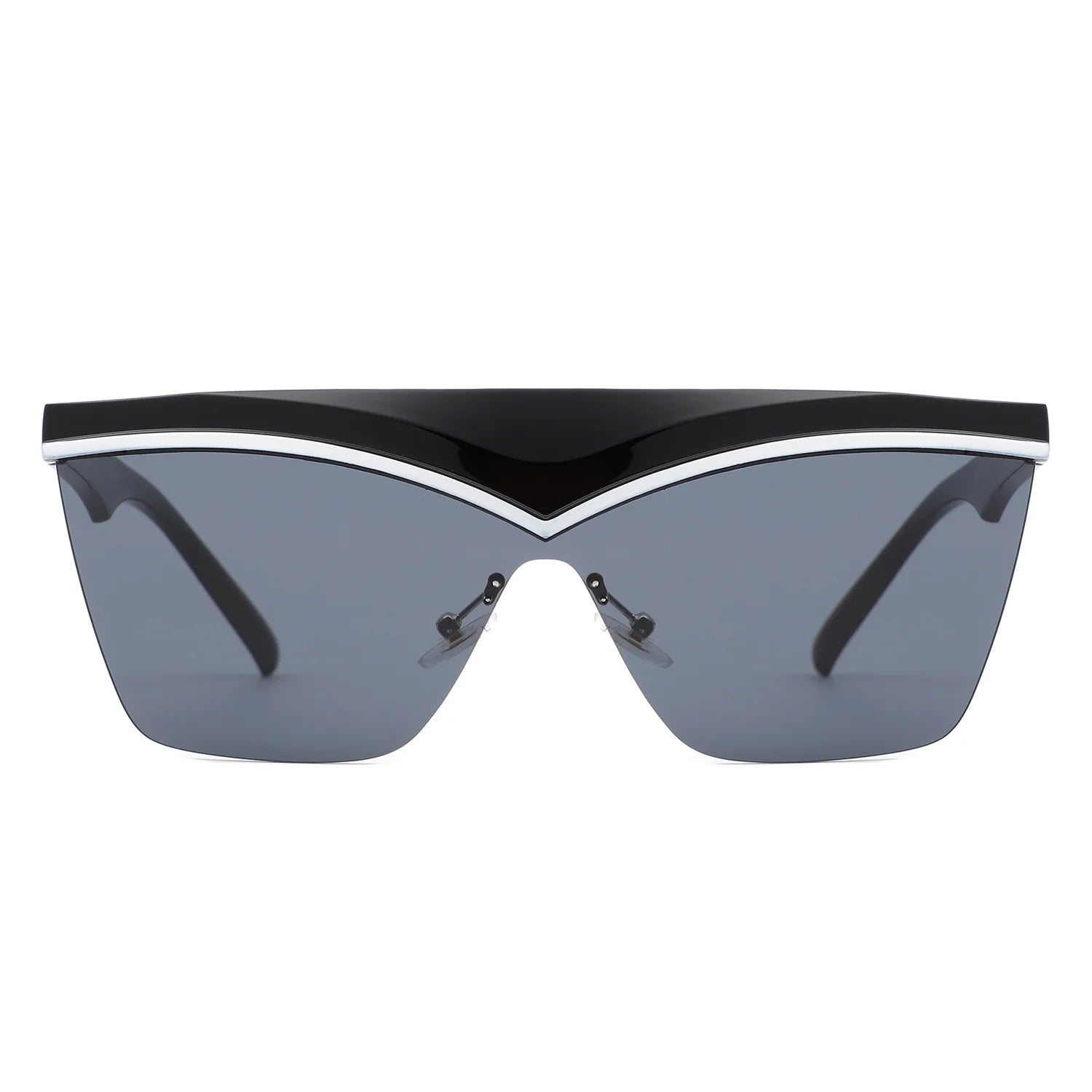Lythia - Semi-Rimless Fashion Flat Top Sunglasses