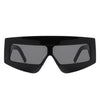 Celestia - Rectangle Chunky Oversize Square Tinted Flat Top Sunglasses