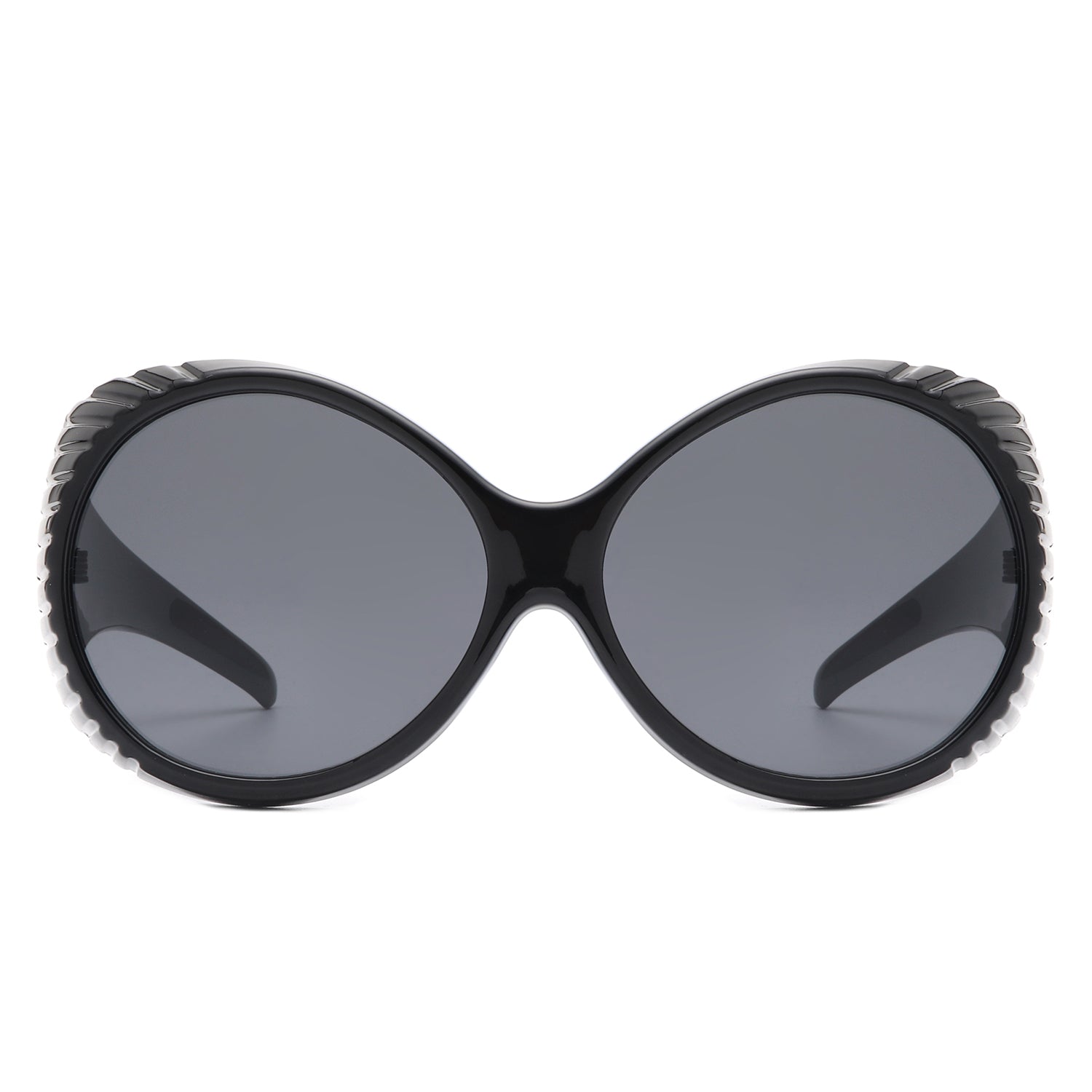 Radiant - Oversized Round Wrap-Around Fashion Women's Sunglasses