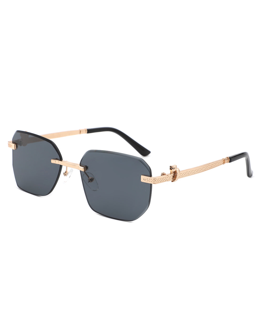 Solar - Cramilo  Rimless Rectangle Tinted Square Frame Unisex Sunglasses