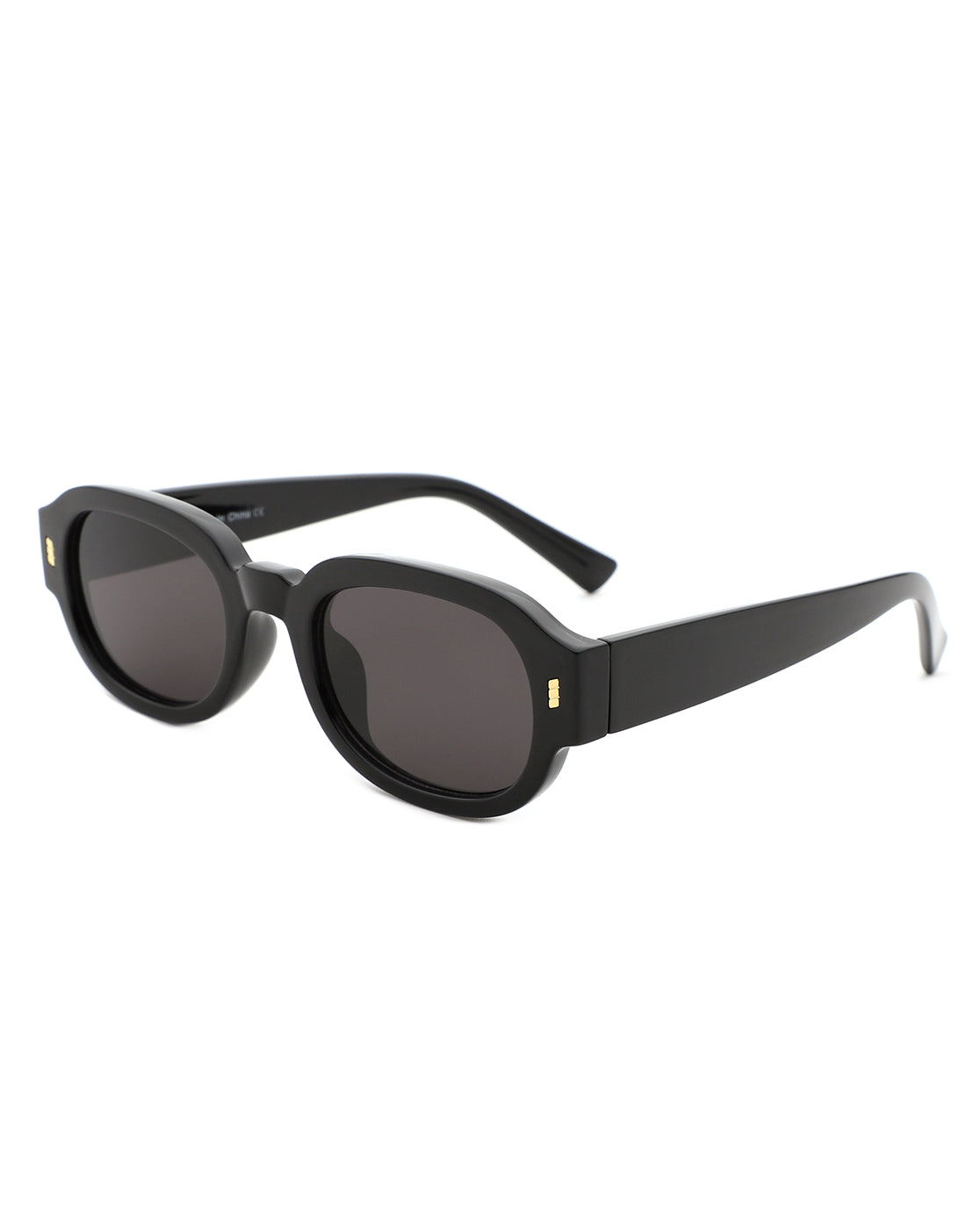 Elandra - Narrow Oval Round Retro Fashion Sunglasses