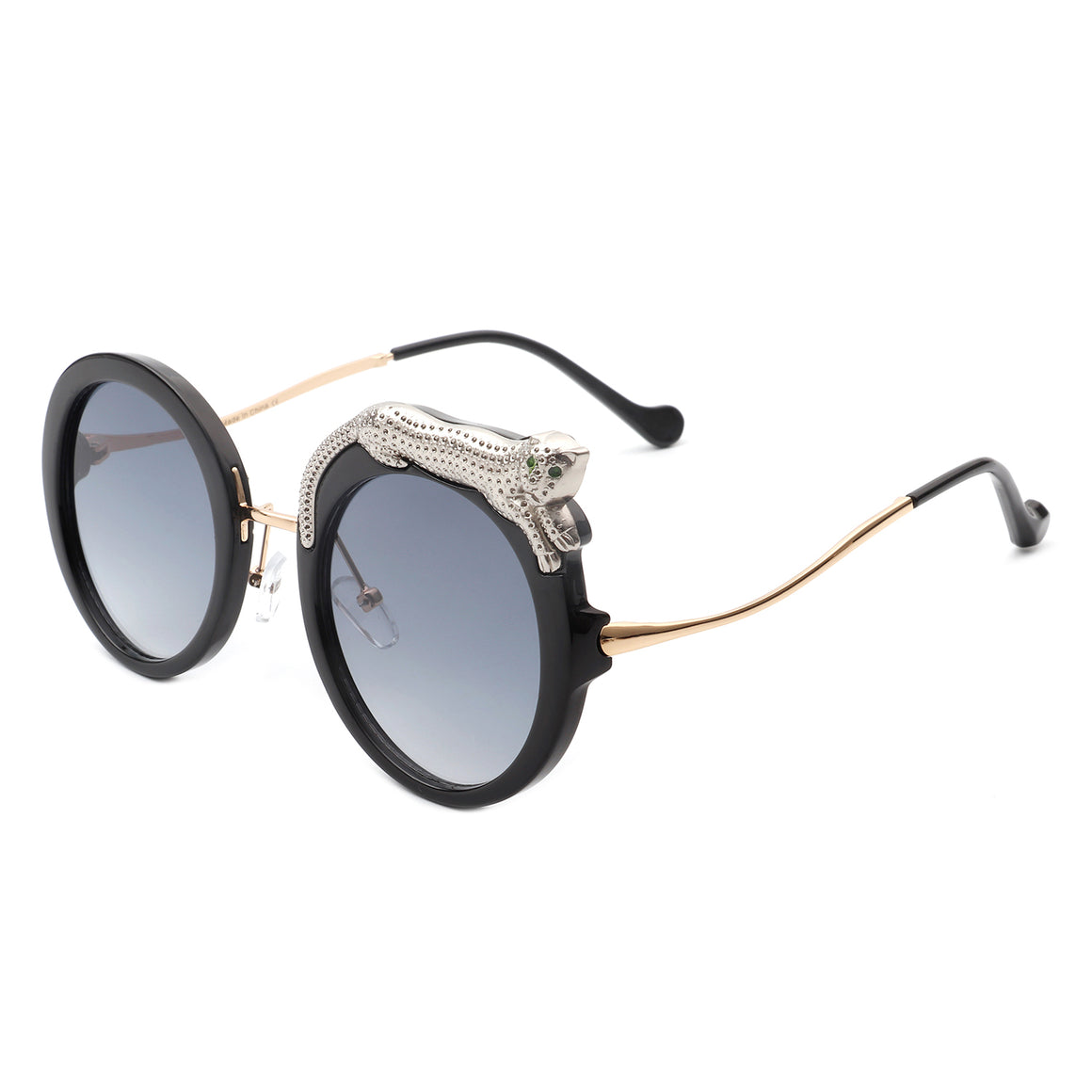Yellowze - Women Circle Oversize Fashion Round Sunglasses W/ Leopard Design