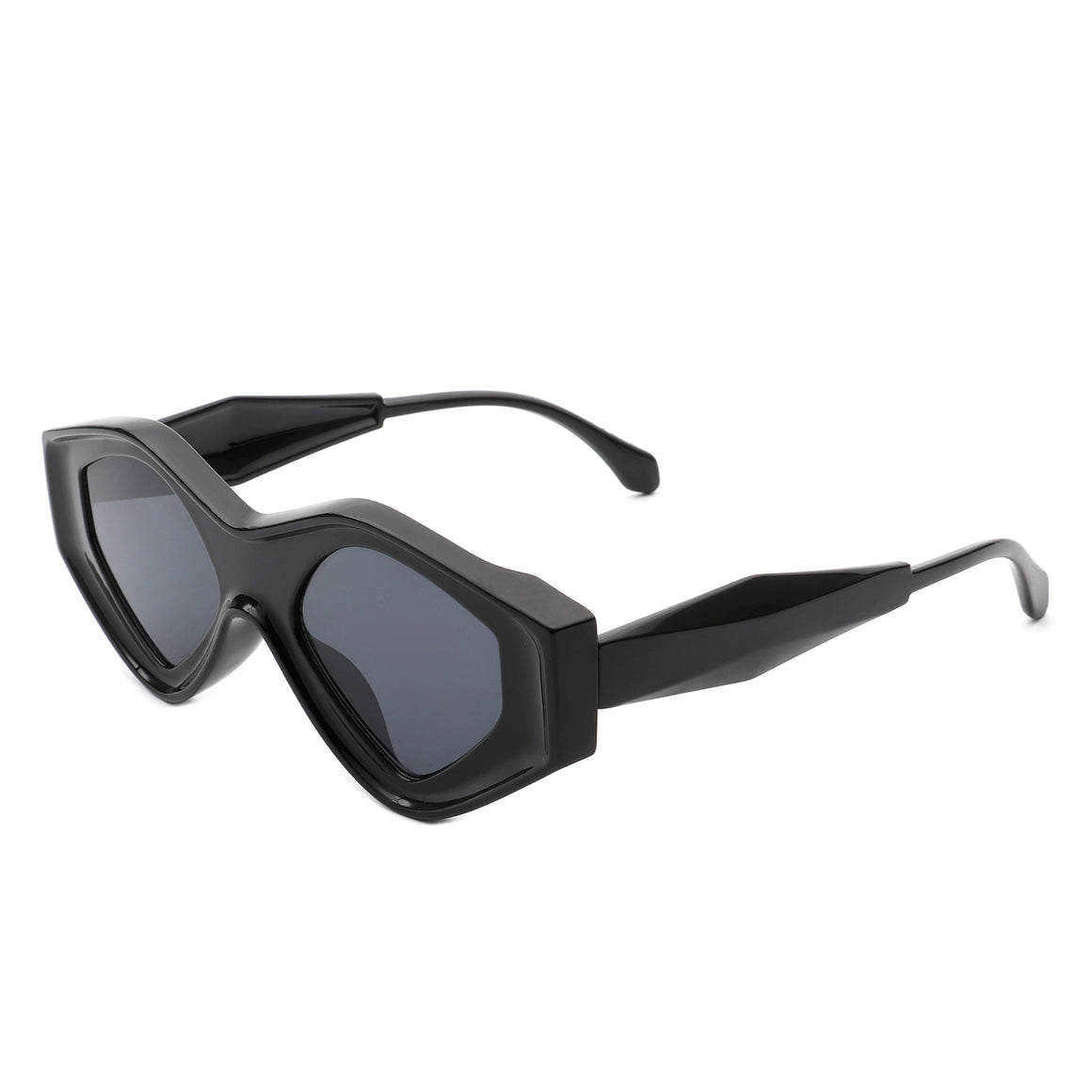 Rosedawn - Futuristic Square Retro Chunky Irregular Geometric Sunglasses