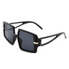 Jasmoria - Oversize Square Geometric Irregular Flat Top Women Sunglasses
