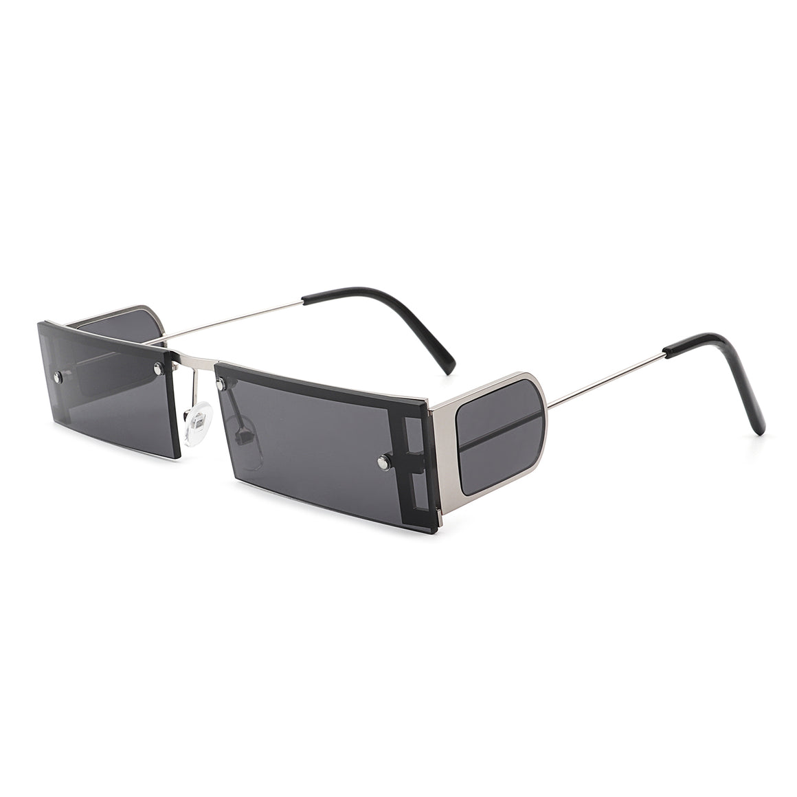 Loro - Rectangle Retro Narrow Slim Flat Top Tinted Sunglasses