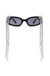 Thyria - Modern Luxury Rhinestone Chi Rectangle Women's Sunglasses