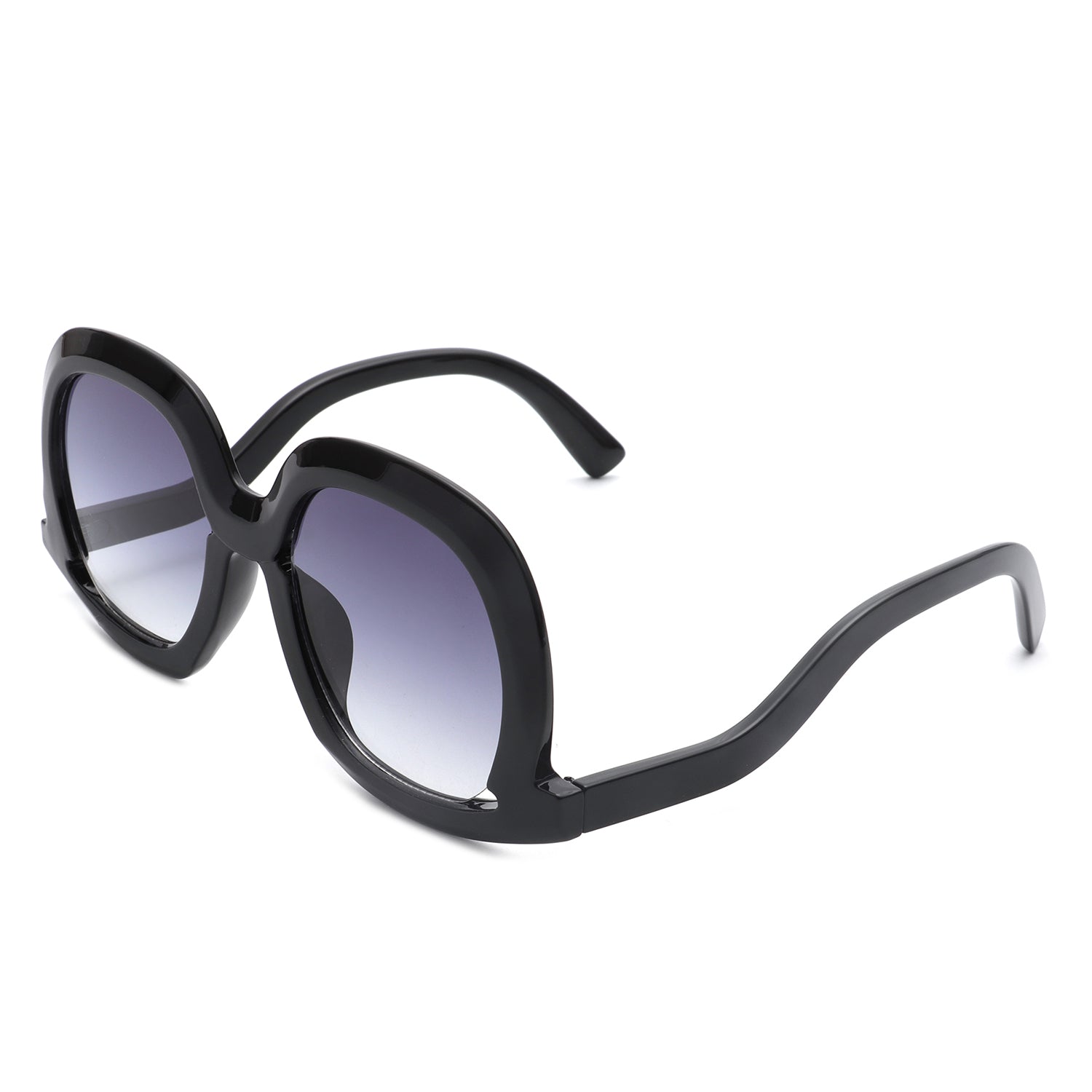 Lumisilk - Oversized Geometric Irregular Round Sunglasses for Women