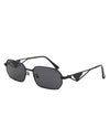 Xosnuze - Retro Geometric Rectangle Square Frame Sunglasses