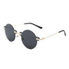 Crescent - Circle Retro Round Rimless Fashion Tinted Vintage Sunglasses