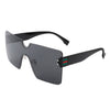 Yellowyx - Square Rimless Oversize Flat Top Retro Frameless Sunglasses