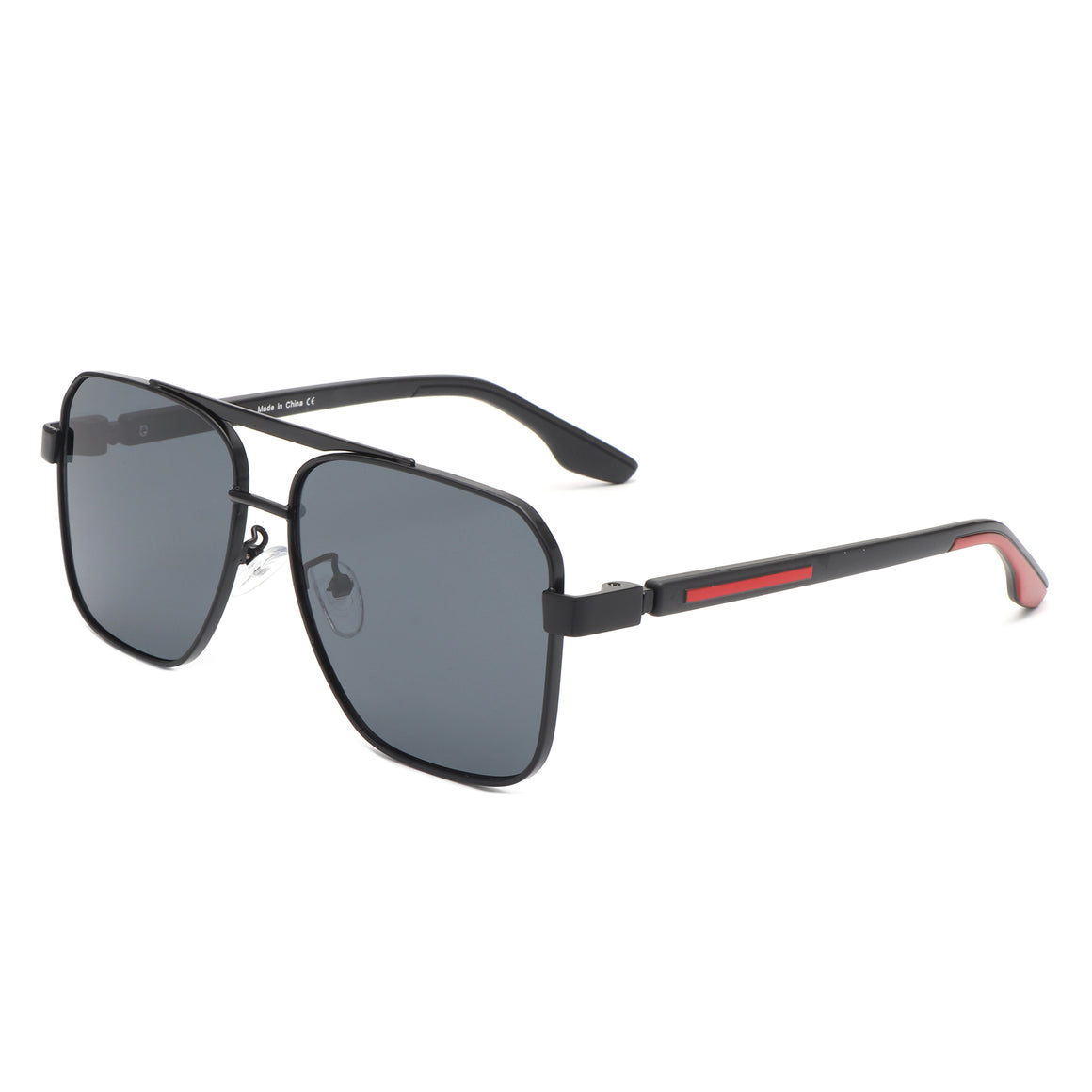 Shimmer - Square Flat Top Tinted Brow-Bar Fashion Sunglasses