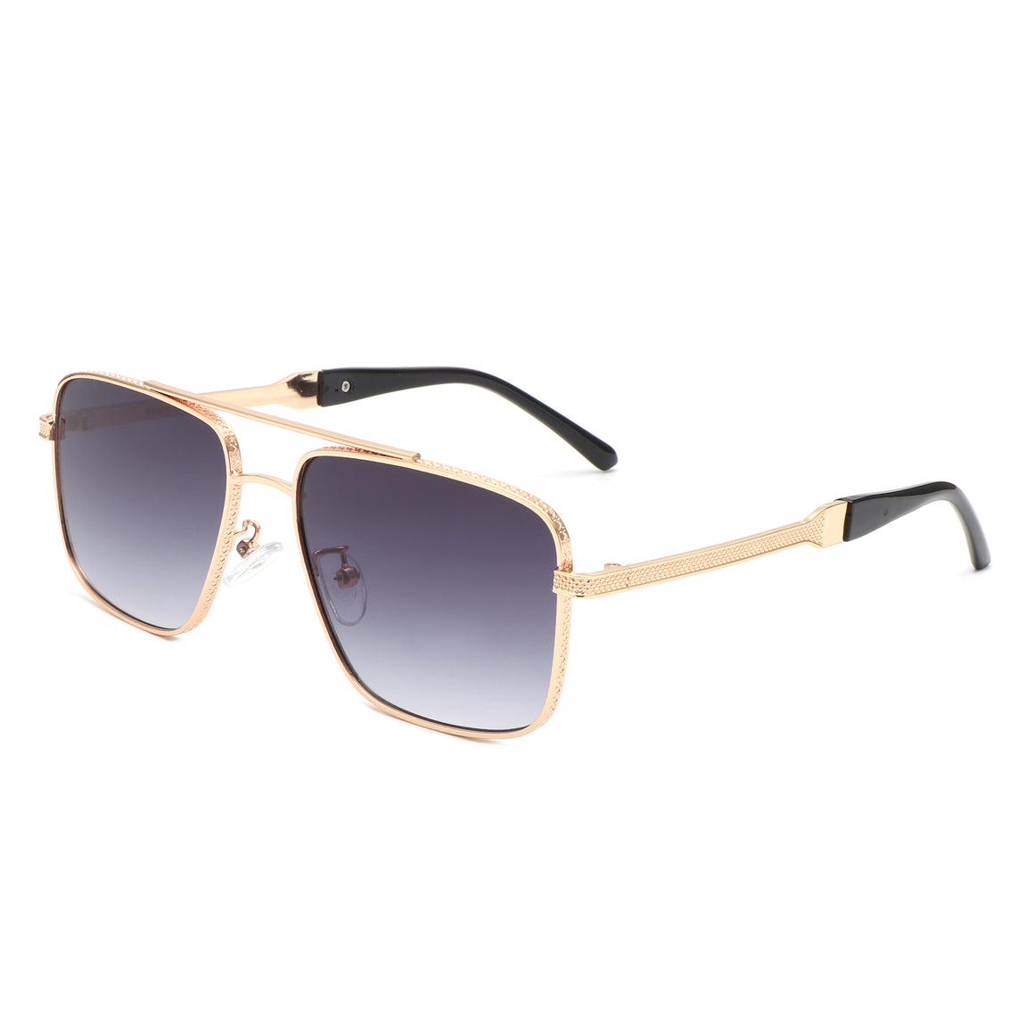 Drift - Square Flat Top Tinted Brow-Bar Fashion Sunglasses