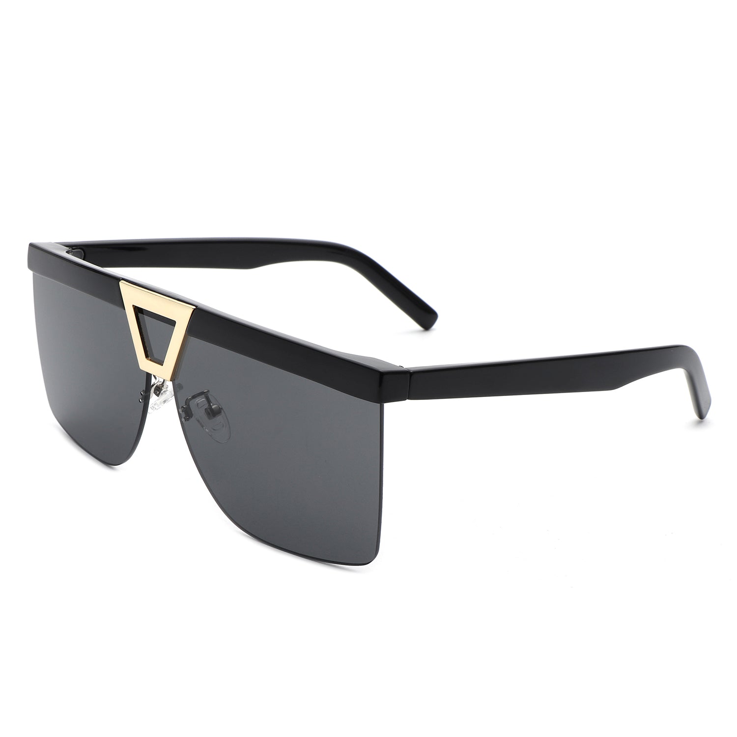 Oversize Square Half Frame Sunglasses