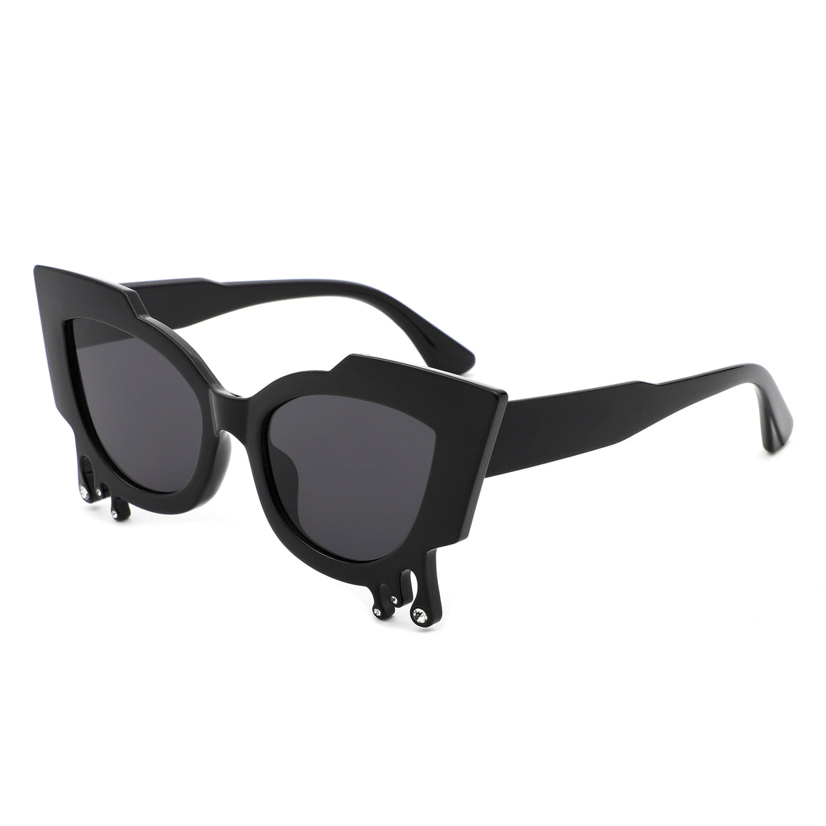 Surge - Irregular Cat Eye Rhinestone Drip Women's Fashion Sunglasses
