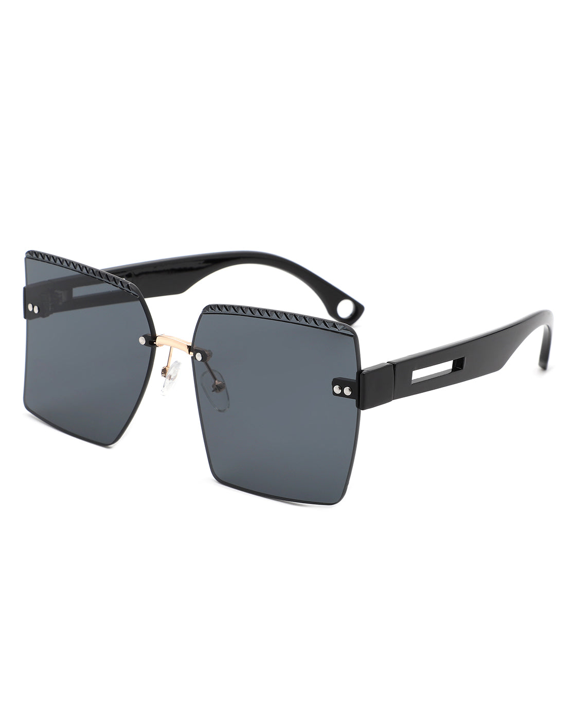 Zephyr - Cramilo Oversize Curved Tinted Lens Square Frame Unisex Sunglasses