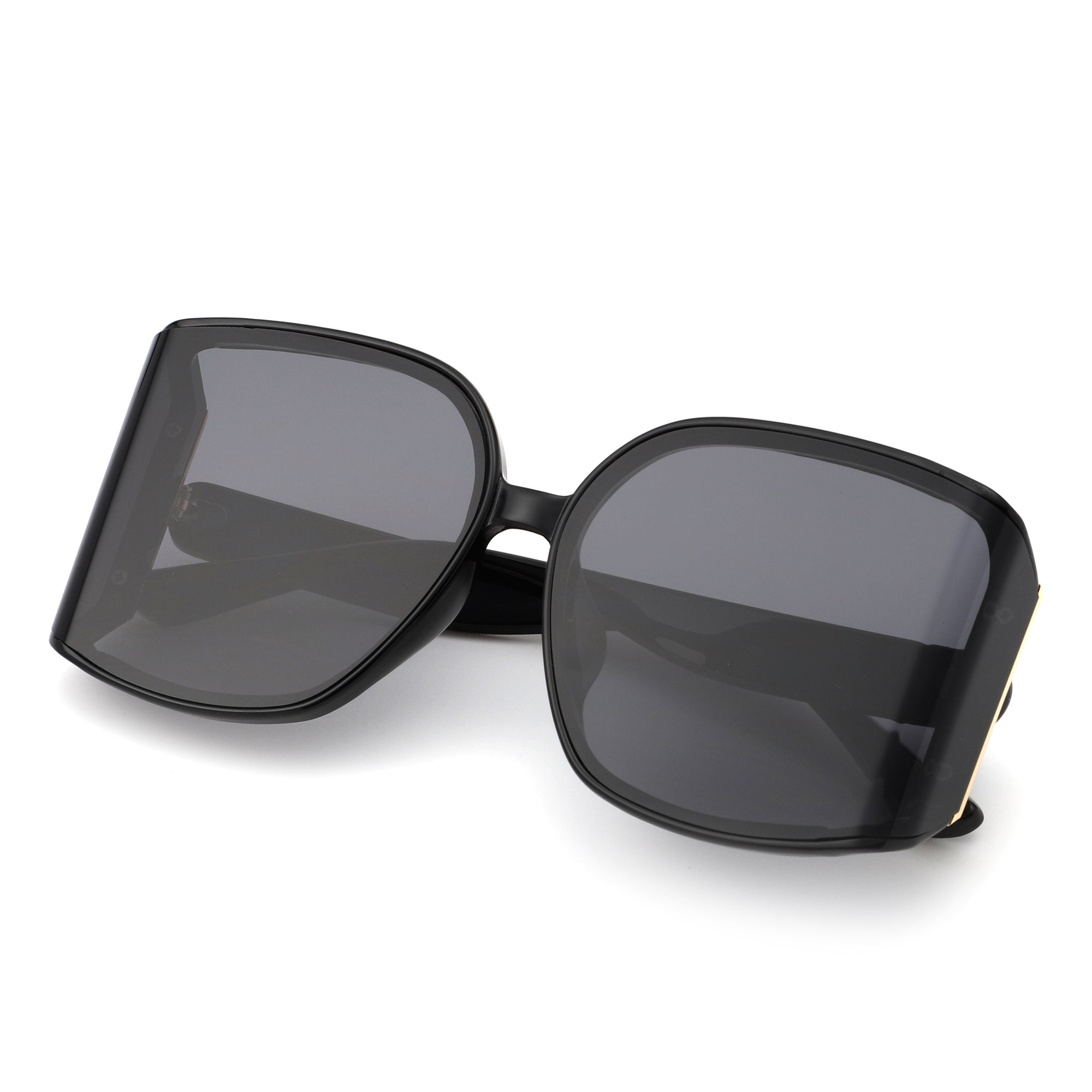 Jolt - Oversized Butterfly Square Curved Lens Sunglasses