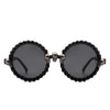 Aerion - Retro Round Gothic Rhinestone Skull Party Sunglasses