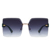 Brisla - Chic Oversized Rimless Square Tinted Fashion Women's Sunglasses