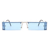 Loro - Rectangle Retro Narrow Slim Flat Top Tinted Sunglasses