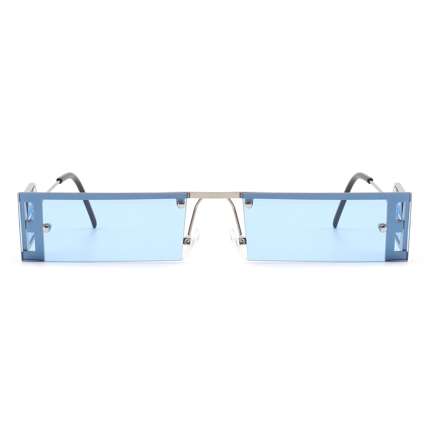 Loro - Rectangle Retro Narrow Slim Flat Top Tinted Sunglasses