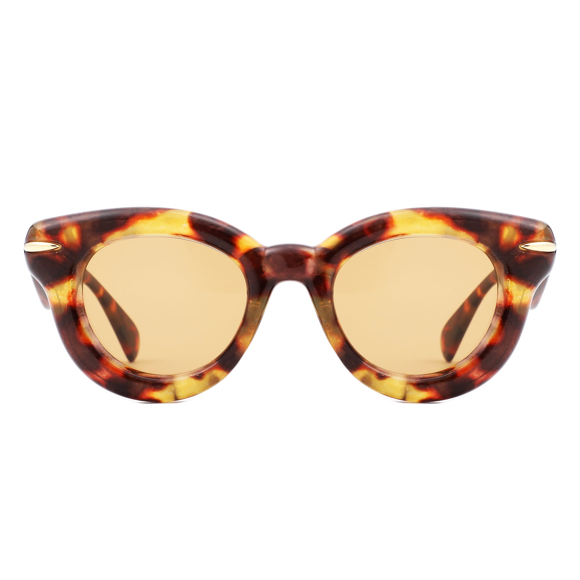 Glide - Round Thick Frame Retro Circle Sunglass