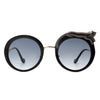 Yellowze - Women Circle Oversize Fashion Round Sunglasses W/ Leopard Design