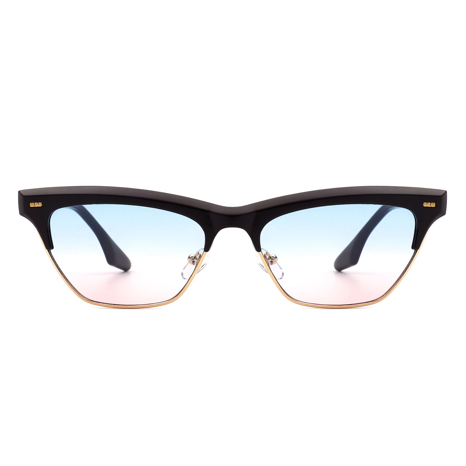 Mistique - Women Retro Half Frame Square Fashion Cat Eye Sunglasses